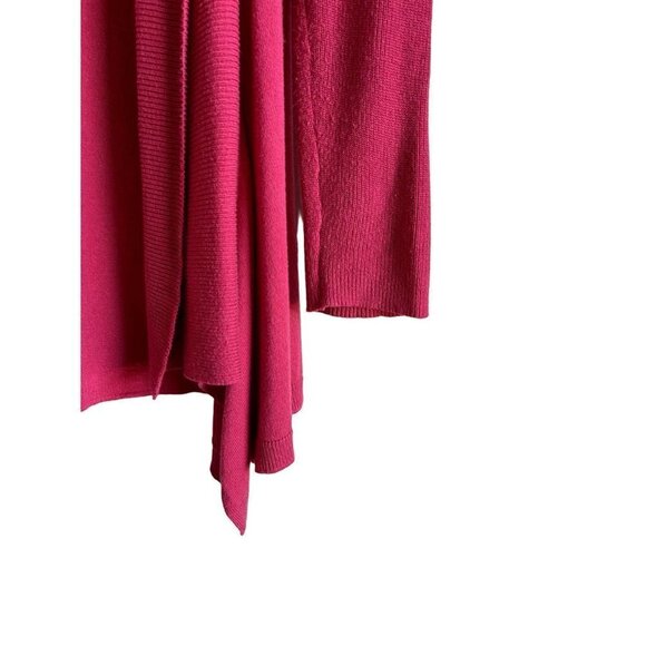 Chico's Size 0/US Size Small Pink Ribbed Open Duster Cardigan Sweater - Picture 3 of 6